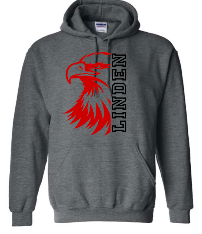 Adult - HeavyWeight Hooded Sweatshirt - Linden Half Eagle - Black