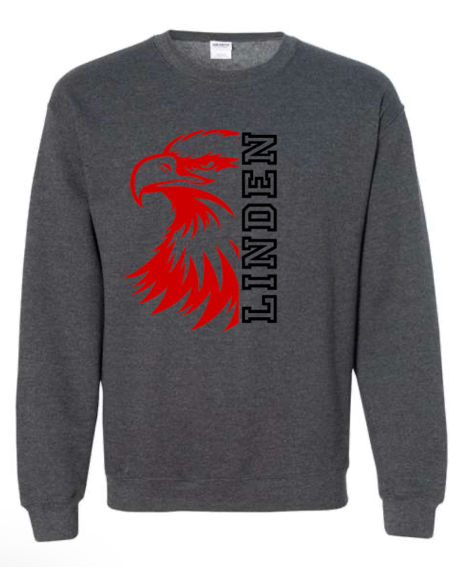Adult - HeavyWeight Crew Sweatshirt - Linden Half Eagle - Black