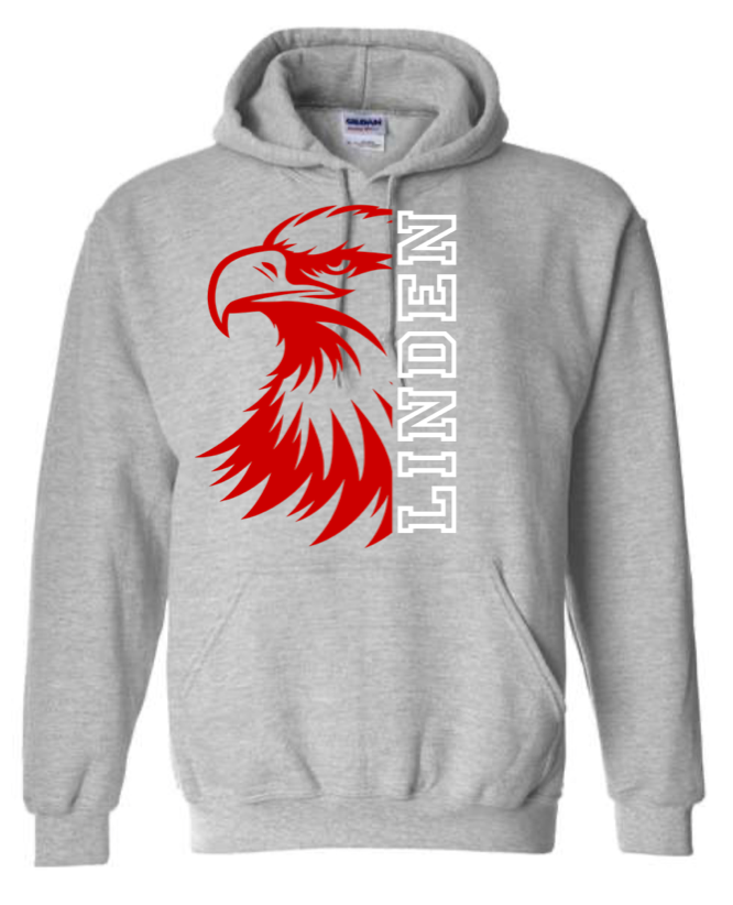 Adult - HeavyWeight Hooded Sweatshirt -  Linden Half Eagle White