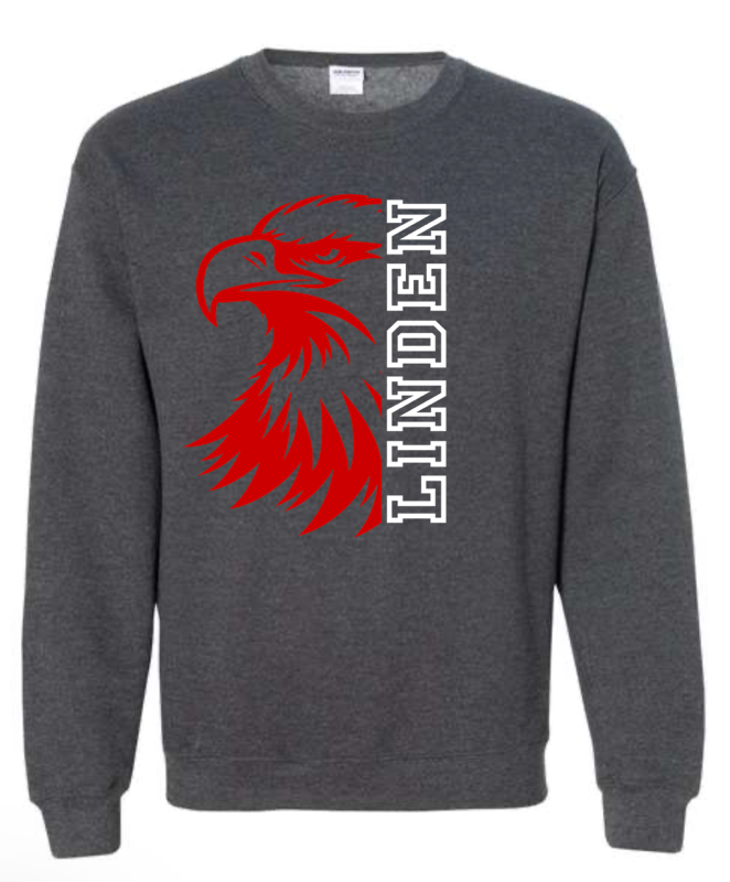 Adult - HeavyWeight Crew Sweatshirt -  Linden Half Eagle - White